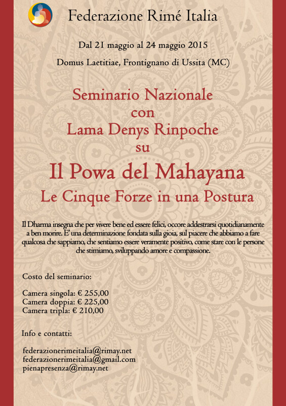 Seminario Rinpoche maggio 2015